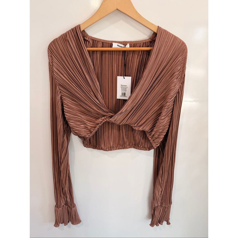NWT‎ Showpo Aluna Plisse 2 Piece Set US 10 Brown - Picture 3 of 11